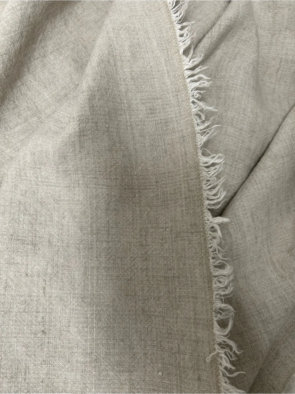 Pottery Barn Frayed linen table throw
